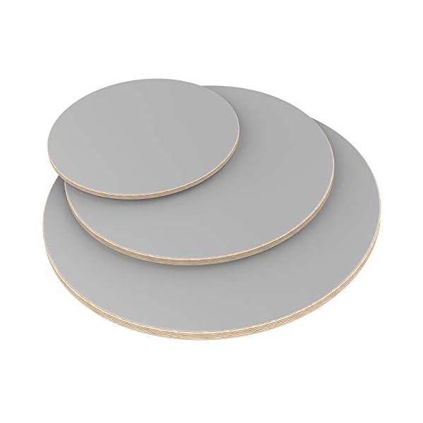 AUPROTEC Tischplatte 18mm rund Ø 600 mm grau Multiplexplatte melaminbeschichtet von 20cm-148cm auswählbar runde…