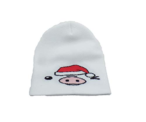 TooLoud Kyu-T Face Oinkz Santa Hat Boy Pig Adult Fleece Beanie Cap Hat