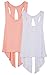 icyzone Tie Back Yoga Tops for Women, Lightweight Workout Athletic Tanks, Breathable Gym Shirts (Pack of 2) (Pale Blush/White, M)