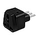 US to Italy Power Plug Adapter, UROPHYLLA Type L Outlet Travel Power Adapter for Italy, Chile, Ethiopia, Lybya, Syria, Tunisia, Uruguay - 3 Pack & Grounded 2 in 1 [Black]