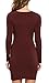 FACE N FACE Women's Scoop-Neck Solid Long-Sleeve Short Fitted Dress, Wine, X-Small