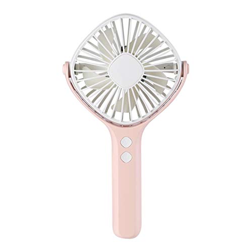 CHUNKUNA Summer Outdoor Mountaineering Hand Take Mini USB Cartoon Hand Fan Portable Mute Large Capacity Cute Small Fan Mini Air Conditioner (Pink)