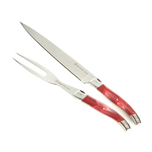 Wolfgang Puck 2-piece Carving Set WP2CRVST17 Stainless Steel Cranberry (Certified Refurbished)