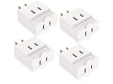 Oviitech Single Receptacle to 3 Outlet Cube Wall Tap,Plug-In Triple outlet polarized adapter,White(4 Pack)