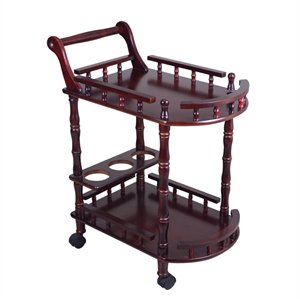 Crafts A to Z Hand-carved Wooden Service/ Bar Trolley