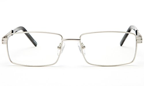 Newbee Fashion - Slim Metal Frame Durable Prescription Ready Clear Lens Glasses with Spring Hinge