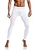 saraca core Men’s Compression Pants Sports Baselayer Running Workout Active Tights Yoga Leggings UPF 50+ Ｗhite