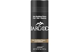 JARGOD Hair Fibers for Instant Volume and Thicker Fuller Hair Hair Building Fiber for thinning Hair & Bald Spots Conceals Hair Loss in Seconds - Hair Powder for Women & Men (Light Brown)