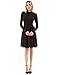 PattyBoutik Women Mock Neck Fit-and-Flare Knit Sweater Dress (Black Small)