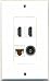 RiteAV - 2 Port HDMI 1 Port Toslink 1 Port Cat6 Ethernet White Wall Plate Decorative