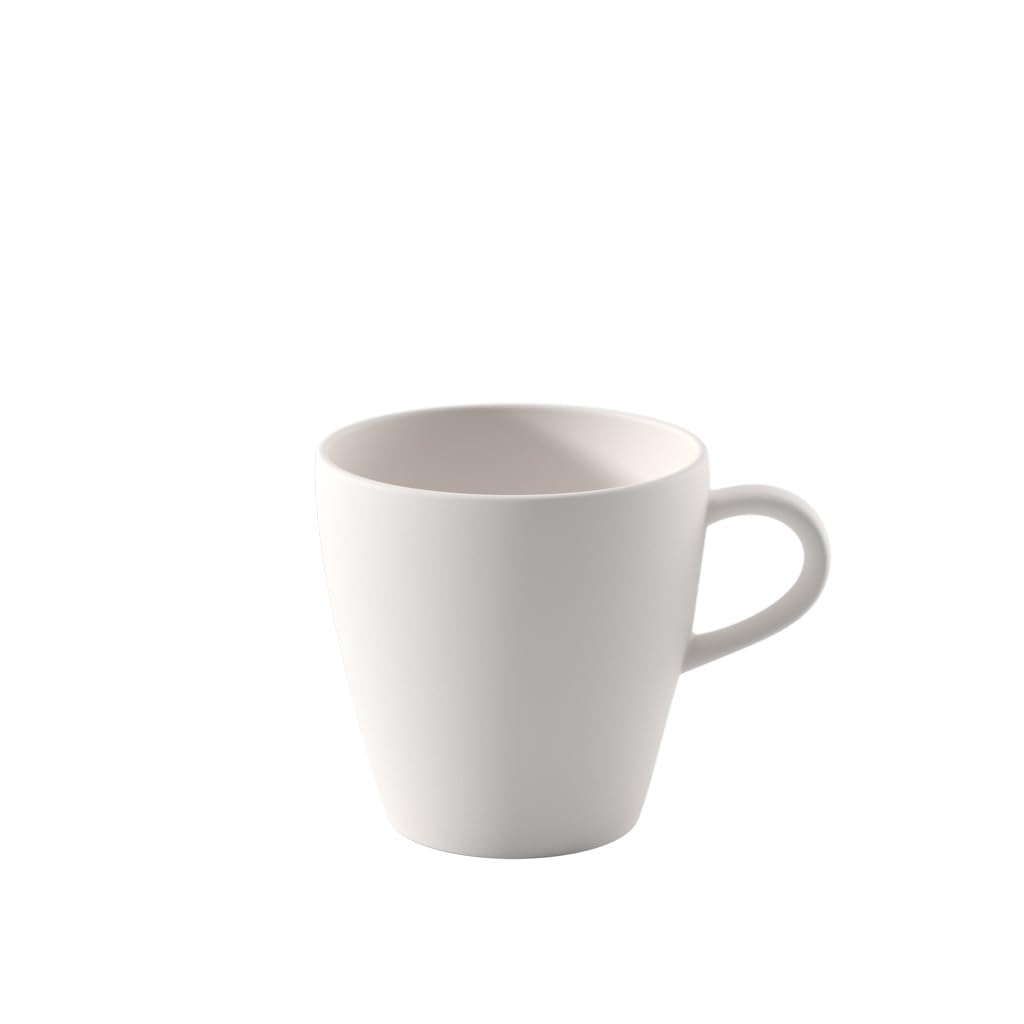 Villeroy & Boch - Manufacture Rock Blanc Mug with Handle, Minimalist Coffee Cup Made from Premium Porcelain, Dishwasher Safe, White