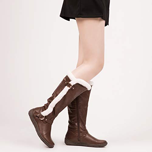 PENNYSUE-Womens-Winter-Fur-Lined-Warm-Snow-Knee-High-Boots-with-Zipper