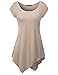 TWINTH Long Tunic Top Plus Size Loose Fit Shortsleeve Unbalanced Colorful Tunics