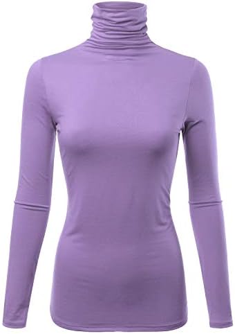 FASHIONOMIC Womens Premium Long Sleeve Turtleneck Lightweight Pullover Top Sweater (S-3X, Made in USA)