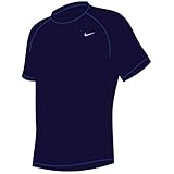 Nike Mens Solid Short Sleeve Rash Guard L Midnight Navy