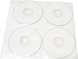 25-Pack 8 Disc CD DVD Poly Sleeves 3 Ring Binder Pages - 200 Disc Capacity (White), for Oversized Binders Only