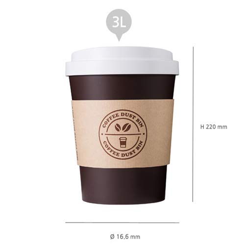 Coffee Cup Shaped Swing Top Waste Basket Trash Can For Table Desk Small 3l Brown Amazon In Home Kitchen
