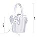 ATAILOVE 2 Pcs Flower Girl Basket Set- Cute Cherish Wedding Flower Baskets - White