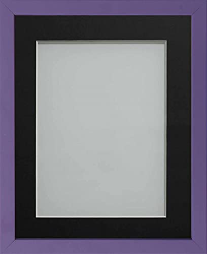 Frame Company Jellybean Range Purple Wooden 9x7 inch Picture Photo Frame with Black Mount for Image 6x4 inch * Choice of Colours & Sizes* Fitted with Perspex