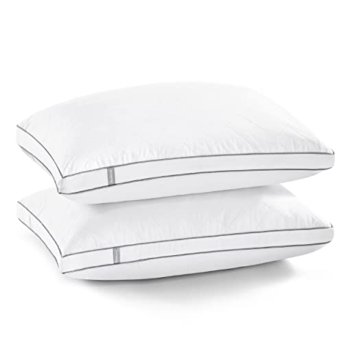 Bedsure Goose Down Pillows Standard Size Set of 2 White Feather