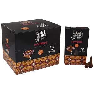 Tribal Soul Premium Backflow Incense Cones (Jumbo, 10 Cones) | Aromatic, Long-Burning for Waterfall Incense Burners : (4 Packs, Myrrh)