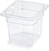 Carlisle FoodService Products Storplus Food Pan, Food Storage Container with Spoonable Corners for Catering, Buffets, Restaurants, Polycarbonate (Pc), 1/6 Size 6 Inches Deep, Clear