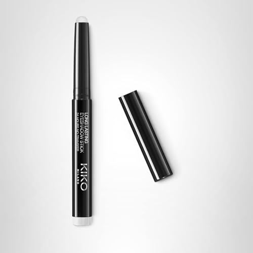 Kiko Milano Long Lasting Eyeshadow Stick - 24-Hour Wear, Transfer-Proof, Creamy Blendable Formula with Argan Oil, No-Transfer, Easy Application - 01 Holo White - 1.64g