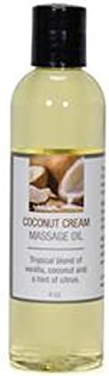Coconut Cream Massage Oil Fragrance Free Grapeseed Oil Coconut Vanilla 4oz