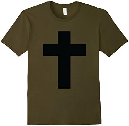 Mens Cross of Christ Jesus T-Shirt 3XL Olive