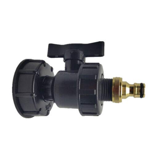 TOOLSTAR IBC Adapter, IBC Tank Fittings S60X6 Fittings Adapter Water Connector Kits for Barbed Hose Outlet (S60*6 Cap+Valve+3/4''Nipple)