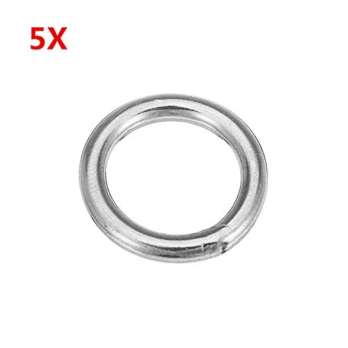 OKIl 5Pcs 3x20mm 304 Stainless Steel Round O Ring Welded Marine Rigging Strapping Hardware