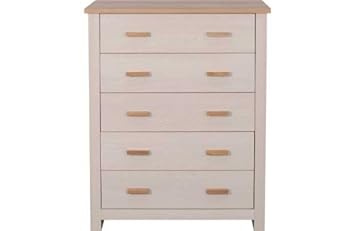 Winchester 5 Drawer Chest Oak And White Ash Amazon Co Uk