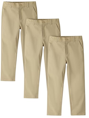 Cooraby 3 Pack Boys And Youth School Uniform Pants Quick Dry Chino Pants at Amazon