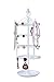 4 Tiers Rotating Jewelry Organizer Earring Holder Stand Earring Tree Tabletop Metal Display Rack for Women and Girl - White