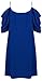 Women Hollow Out Casual Shirt Short Sleeve Off Shoulder Tunic Tops Royal Blue Medium