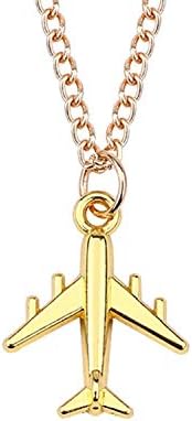 Unique Life Fashion Aircraft Necklace for Women Gold Silver Aircraft Pendant Necklace Men and Women Jewelry Gift