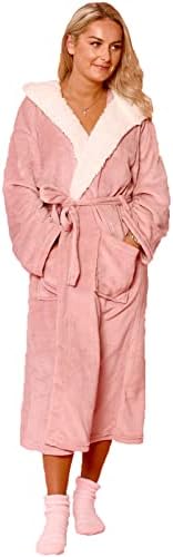 Sienna Super Soft Flannel Fleece Hooded Dressing Gown Womens Sherpa Lined Fluffy Luxurious Comfy Cosy Bathrobe Gifts for Mum, Blush Pink, One Size price in UAE | Amazon UAE | kanbkam Sienna Super Soft Flannel Fleece Hooded Dressing Gown Womens Sherpa Lined Fluffy Luxurious Comfy Cosy Bathrobe Gifts for Mum, Blush Pink, One Size price in UAE | Amazon UAE | kanbkam