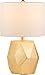 Virtue Home 701-19GO Modern Table Lamp with White Shade, Textured Fabric 