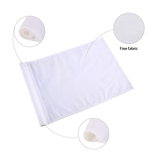 KONDAY Golf Flag,Green Golf Flags,Solid and Nylon Training Putting Green Flag,Indoor Outdoor Backyard Garden Portable Golf Target Flags,19.7inch13.4inch (White) - Thumbnail 4