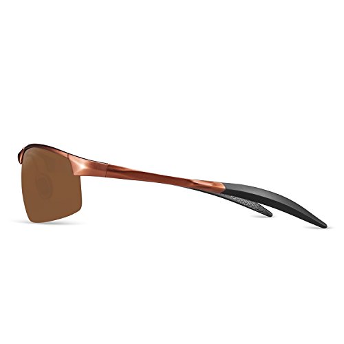 Polarized Sunglasses UV400 Protection Anti-reflective Lens Adjustable Black (Brown)