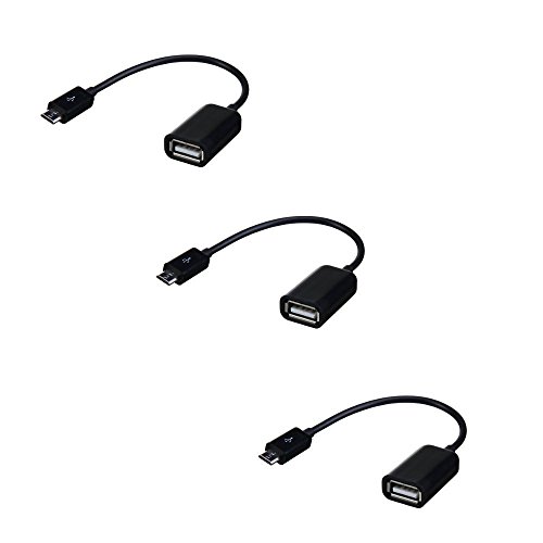 3 pack, USB 2.0 A Female to Micro B Male Adapter Cable Micro USB Host Mode OTG Cable, CNE467202