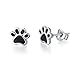 S925 Sterling Silver Puppy Dog Cat Pet Paw Print Stud Earrings