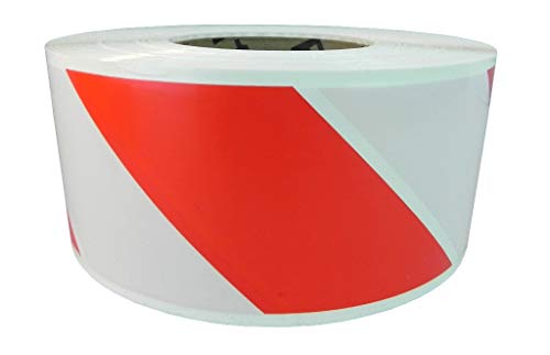WOD BRC-RW Barricade Caution Flagging Tape - 3 inch x 1000 feet - High Visibility Red/White Stripes for Workplace Safety, Marking Boundaries & Hazardous Areas, Non-Adhesive & Heavy-Duty