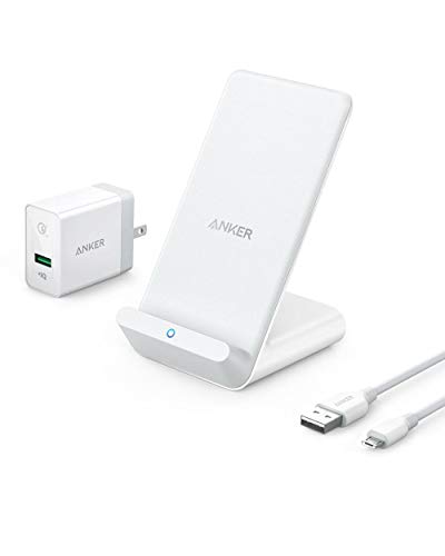 Anker Wireless Charger, PowerWave 7.5 Stand with Internal Cooling Fan, 7.5W for iPhone 11, 11 Pro, 11 Pro Max, Xs Max, XR, XS, X, 8, 8 Plus, 10W for Galaxy S10 S9, Note 10 (with Quick Charge Adapter)