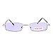 SA106 Extra Small Mens Rectangular Metal Rim Classic Color Lens Sunglasses