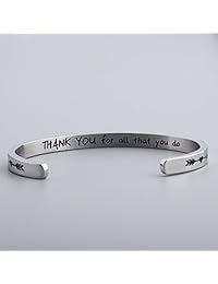 MAOFAED - Pulsera de agradecimiento con texto en inglés "Thank You All That You Do Cuff", regalo para enfermera, profesor, entrenador