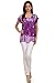 Sakkas 43614 - Short sleeve tie dye gingham peasant top with sequin embroidery - Purple - OS