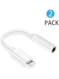 Lightning to 3.5 mm Headphone Jack Adapter, Worice 2 Pack Lightning Interface to 3.5mm Earphone Aux Audio Cable, Headphone Jack Adapter Connector For iPhone 7/7 Plus