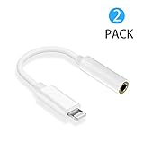 Lightning to 3.5 mm Headphone Jack Adapter, Worice 2 Pack Lightning Interface to 3.5mm Earphone Aux Audio Cable, Headphone Jack Adapter Connector For iPhone 7/7 Plus