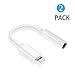 Worice Lightning to 3.5 mm Headphone Jack Adapter, Worice 2 Pack Lightning Interface to 3.5mm Earphone Aux Audio Cable, Headphone Jack Adapter Connector for iPhone 7/7 Plus